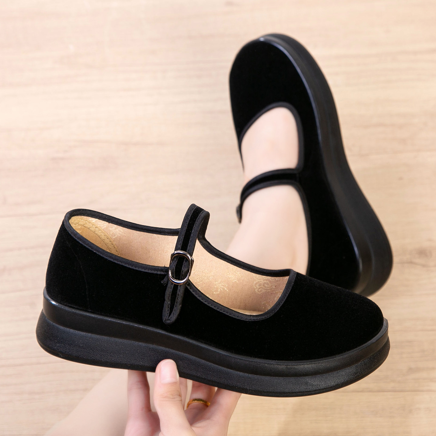 和韵祥品牌老北京布鞋女士 厚底圆头软底舒适女人41-43大码工作鞋,淘宝优惠券,粉丝福利购,淘宝优惠卷