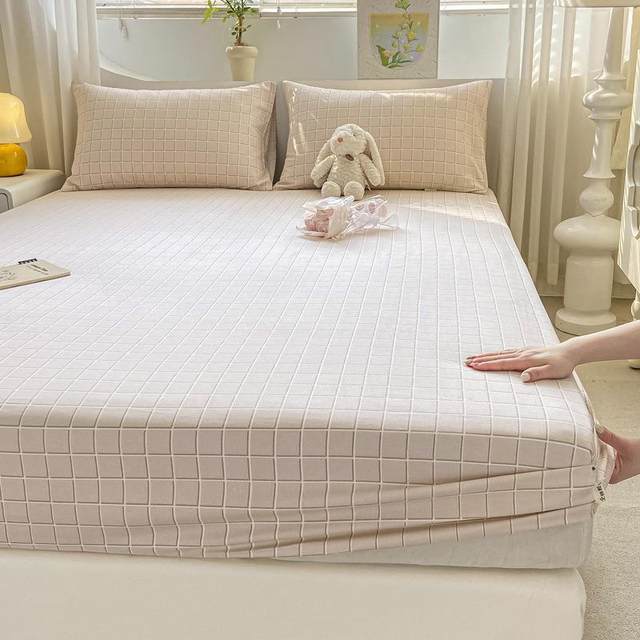 2025 new product, pure cotton, old coarse cloth single product, single piece, bed cover, spring and summer mattress protective cover thickened