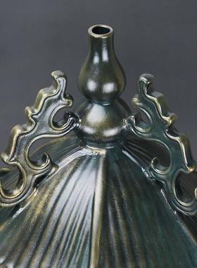 仿古青铜器八卦鼎陶瓷新中式桌面装饰品礼品客厅玄关书房博古架