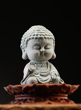 小佛像新中式如来茶宠摆件创意鱼缸造景桌面装饰精品开业乔迁礼品