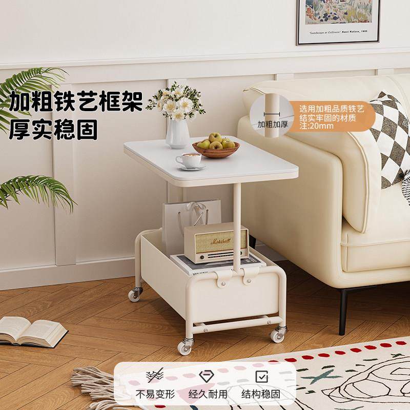 沙发边几可移动茶几客厅家用玻璃茶桌边柜小推车床头置物架子带轮,淘宝优惠券,粉丝福利购,淘宝优惠卷