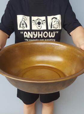 铜盆黄铜加厚聚宝盆脸盆火盆水盆结婚盆洗脚盆中式摆件客厅手工盆