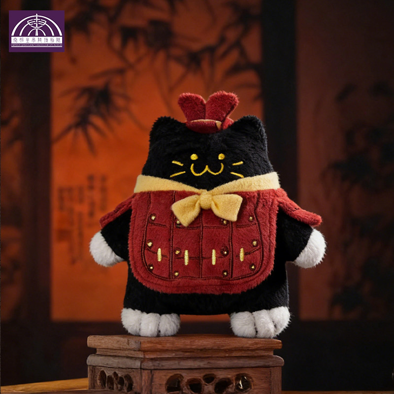秦始皇兵马俑博物馆朕的毛绒将军喵踏雪寻梅黑猫西安文创旅游礼品