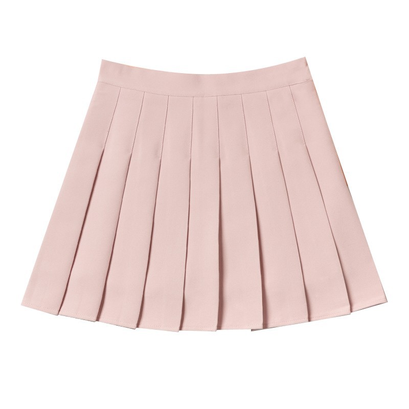 四季短裙女百褶裙JK制服裙子时尚半身裙(加长+安全裤+拉链+纽扣） - 图3