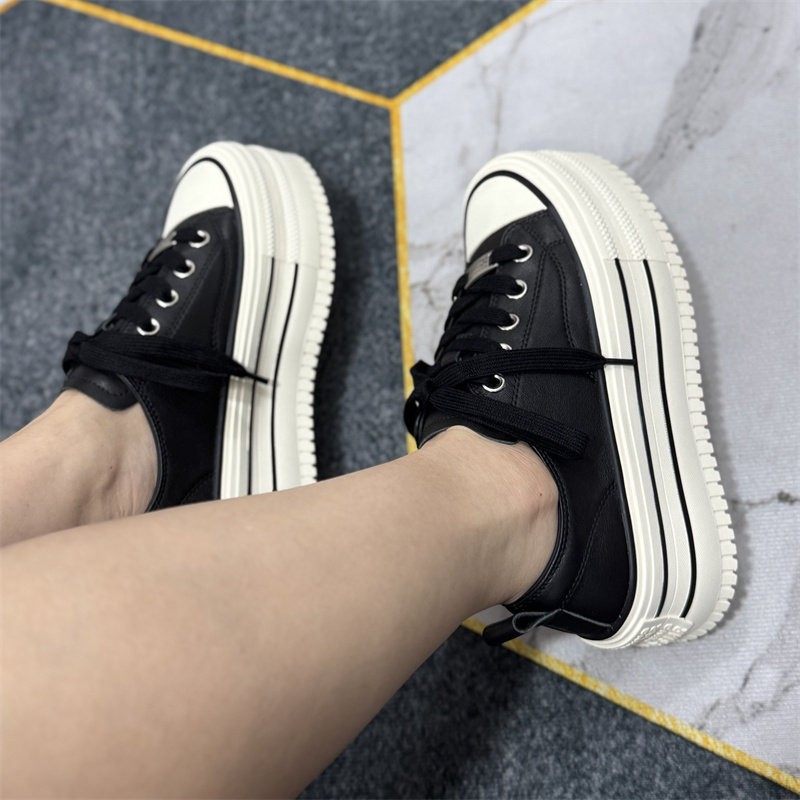 欧货真皮厚底6cm板鞋女2025秋冬新百搭小众加绒二棉休闲鞋松糕鞋,淘宝优惠券,粉丝福利购,淘宝优惠卷