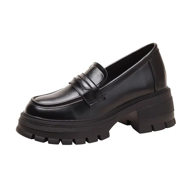 真皮内增高乐福鞋女2025春季新款厚底小个子单鞋复古高级感小皮鞋,淘宝优惠券,粉丝福利购,淘宝优惠卷