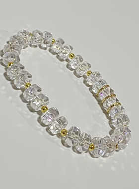 透明冰晶珠手链女透明彩色手串轻奢精致时尚简约饰品高级感ins风