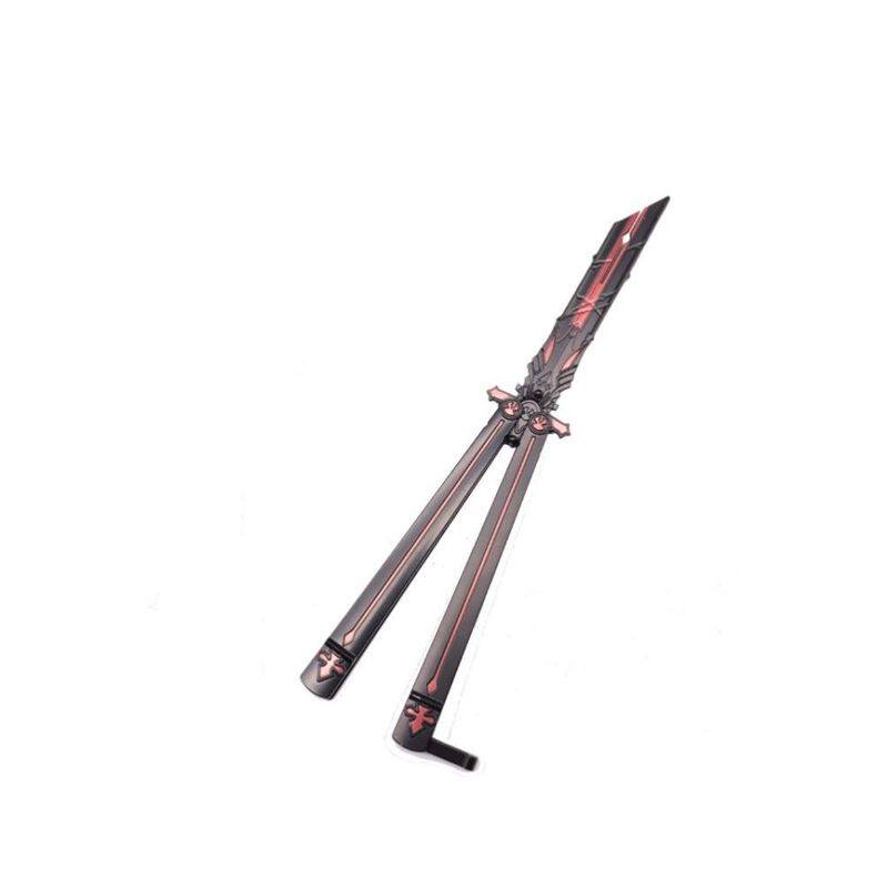 蝴蝶折叠刀原神狼的末路护摩之杖男孩玩具儿童兵器甩刀旅行者武器