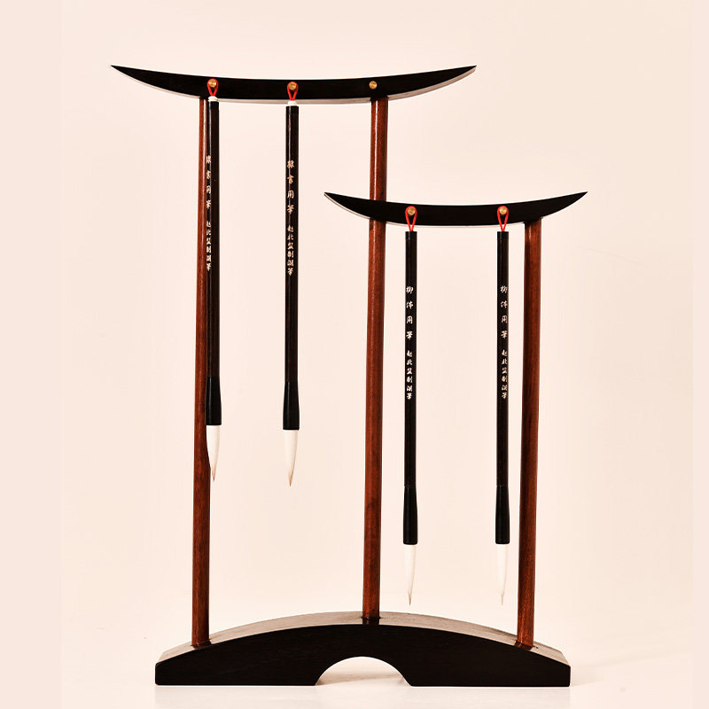 毛笔架桥头笔挂挂毛笔的笔架展示新中式实木笔托书法专用摆件高端笔座置物创意收纳黑檀木晾笔支架画笔架子,淘宝优惠券,粉丝福利购,淘宝优惠卷