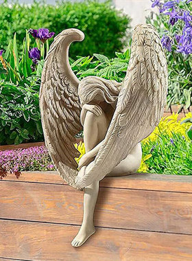 新款 救赎天使系列树脂摆件 白色天使翅膀 居家装饰白色天使