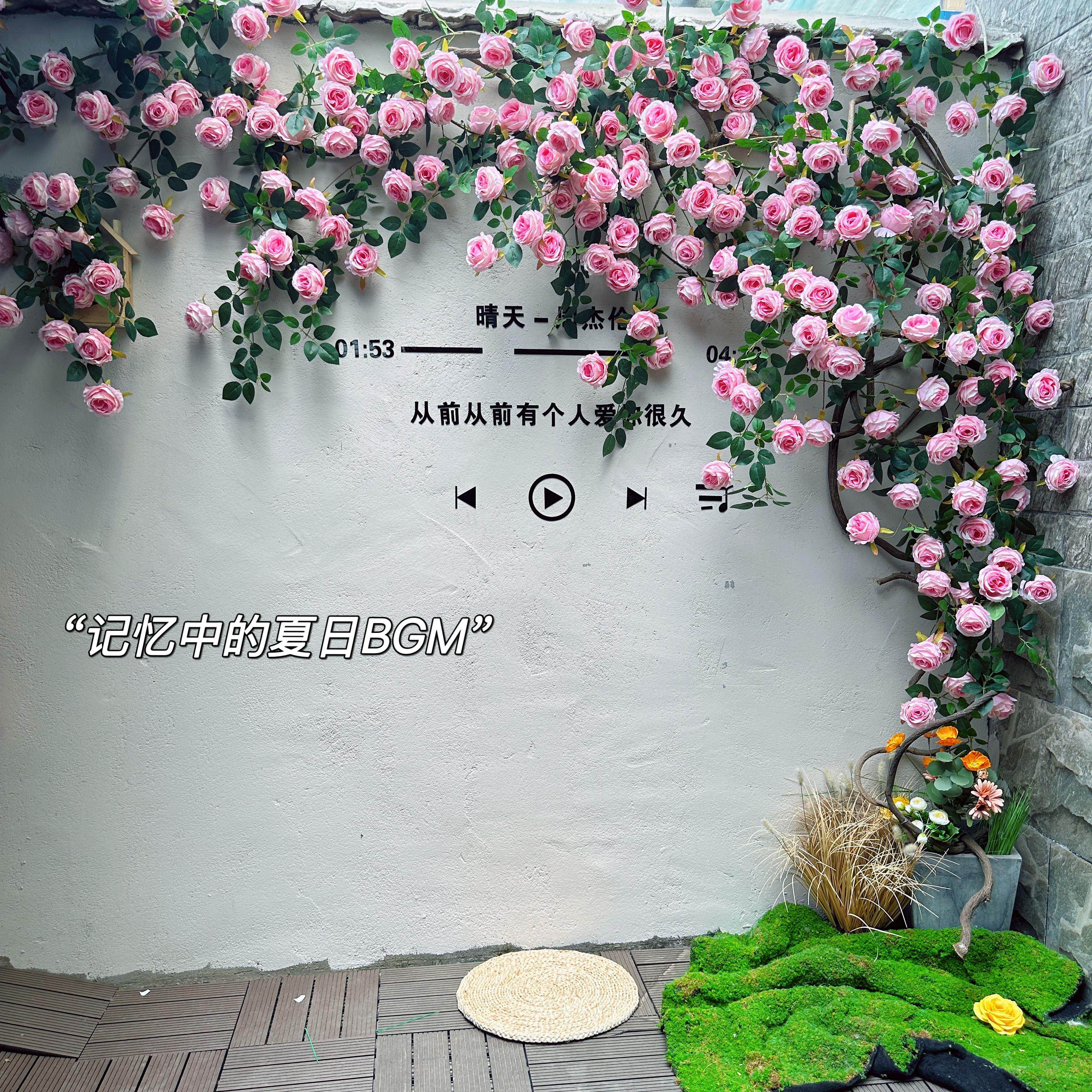 彷真玫瑰花网红花墙瀑布墙壁假花空调管道装饰花藤条遮挡门头花墙,淘宝优惠券,粉丝福利购,淘宝优惠卷