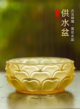 2025年五路财神琉璃水供黄财神黑财神佛像招财流水摆件聚宝浴佛盆