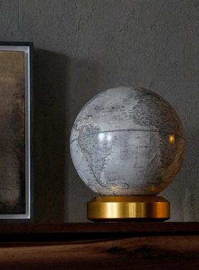 HomelyGlobe宏微地球书房客厅办公室金属摆件垩岩白北斗地球仪
