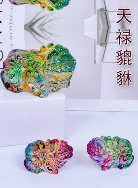 水晶皮绣饰品、金彩玻璃招财、客户商务礼品、寓意美好的开业、乔