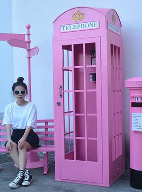 网红美陈英伦亭套ys325件椅子邮电信箱铁艺筒模型摆件话家居软装