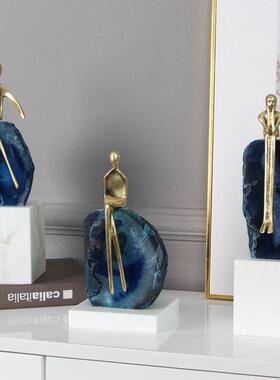 电视柜酒柜品装饰品摆现KF-M305轻奢玛瑙工代艺样板间客厅摆设抽