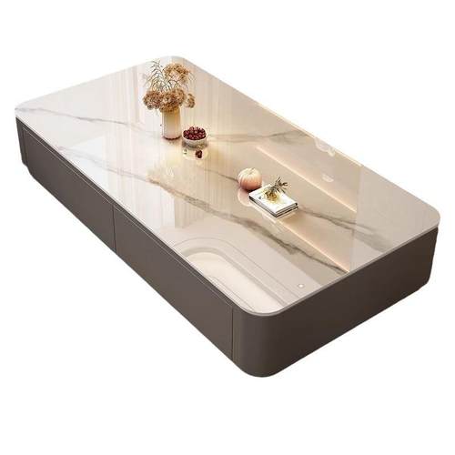 电新款ZHB岩板简茶几客厅家小户型约现代用轻奢意式落地茶几视柜 - 图3