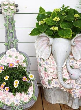 院大象户装饰摆口件别墅花园院子门一对阳台布置外造创ALali-87意