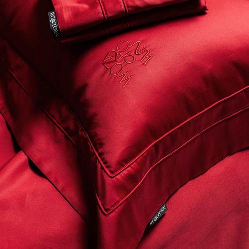 100支阿瓦提长绒棉高端婚庆四件套大红提花喜庆套件全棉纯棉被套4 - 图2