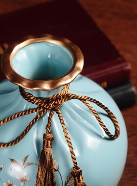 美式创意花瓶三件套陶瓷装饰房间的小饰品客厅酒柜电视柜插花摆件