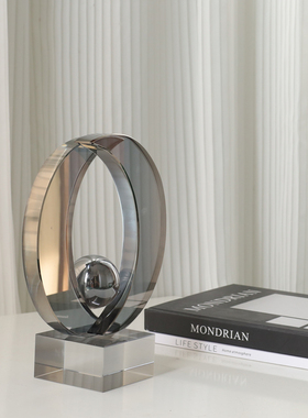 新款样板房玄关装饰摆件电视柜透明装饰品创意抽象家居雕塑艺术品