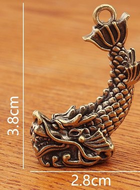 纯黄铜龙之九子鸱尾螭吻鸱吻摆件厨房家居饰品客厅办公室装饰茶宠