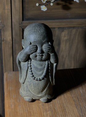 速发中式复家国风小沙设雕像古居茶室书房禅意古风创意空间陈弥摆