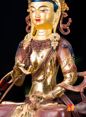 快速发货用品摆件28cm 室内z家用国产铜半鎏金尼泊尔金刚萨埵铜像