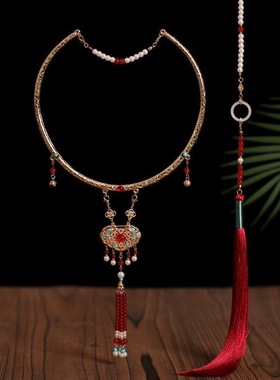 古风平安锁璎珞背云流苏项炼女新