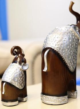 家居装饰品大象摆件客厅玄关入户茶桌办公室电视柜招财摆设一对