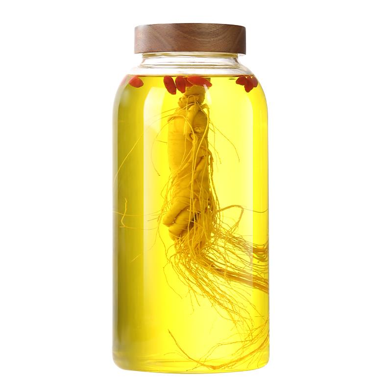 Bubble wine bottle ginseng medicinal wine high-end sealed glass empty bottle liquor special bottle with faucet new thickened wine making