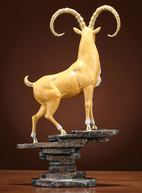 全铜领头羊摆件家居办公室玄关酒柜桌面装饰品乔迁新居礼品