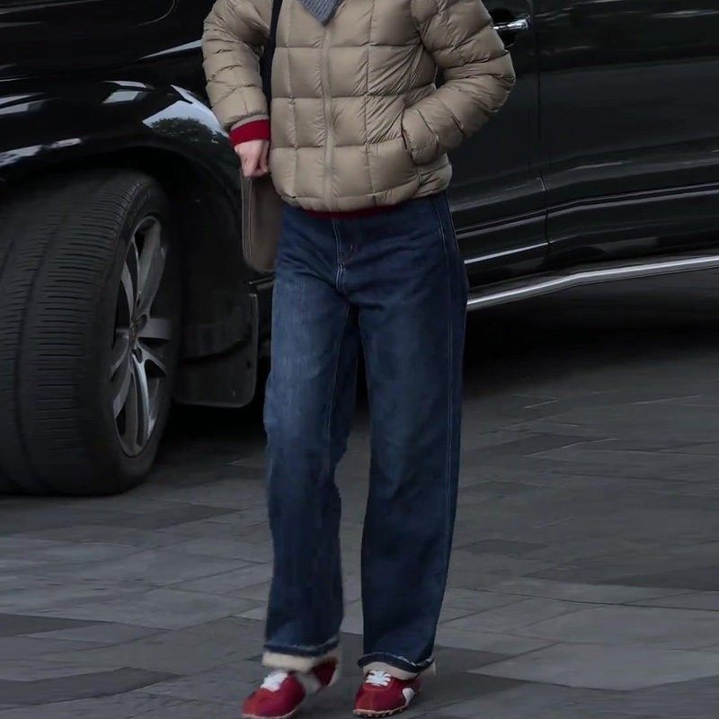 美式加绒哈伦牛仔裤女2025冬季新款大码胖mm宽松显瘦百搭直筒裤子,淘宝优惠券,粉丝福利购,淘宝优惠卷