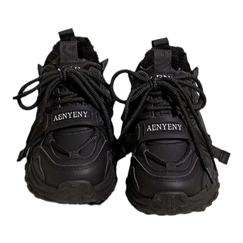 厚底增高老爹鞋女2025秋冬季新款加绒黑色棉鞋ins潮百搭运动鞋子,淘宝优惠券,粉丝福利购,淘宝优惠卷