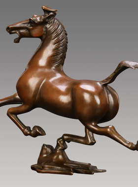 匠泽铜魂 马踏飞燕 黄铜摆件礼品生肖马工艺品铜马摆件