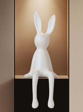 电视柜装饰摆饰意式极简高级兔子坐姿客厅玄关壁龛软装高级感饰品