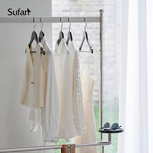 舒梵随行衣架/带轮可移动落地多功能收纳挂衣架不锈钢中古小户型 - 图1