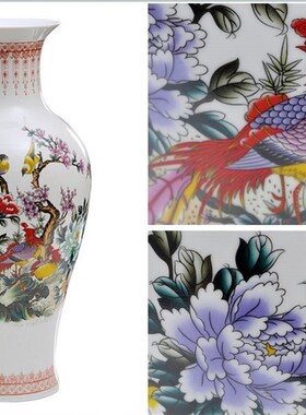 景德镇陶瓷器花瓶中式摆件插花器大瓷瓶简约家居工艺品装饰品博古