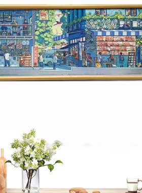 长条型金属画框168*38cm可客制化 简约风格实木相框 氧气森林拼图