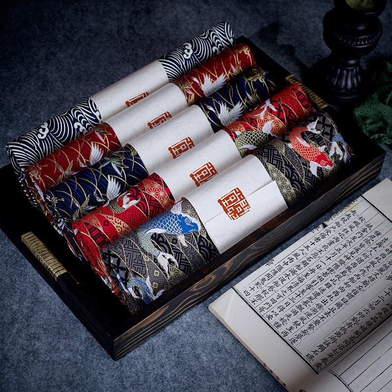 问心堂笔帘宫廷布艺笔帘书法毛笔袋卷笔国画书法写生文具袋笔盒文,淘宝优惠券,粉丝福利购,淘宝优惠卷