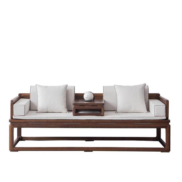 New Chinese style old elm black walnut solid wood light luxury Zen set tea table Arhat bed tea table chair combination set