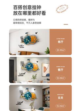 钟餐表挂钟客厅202红4新款气简约现代大网家用时尚桌创意静HBE音
