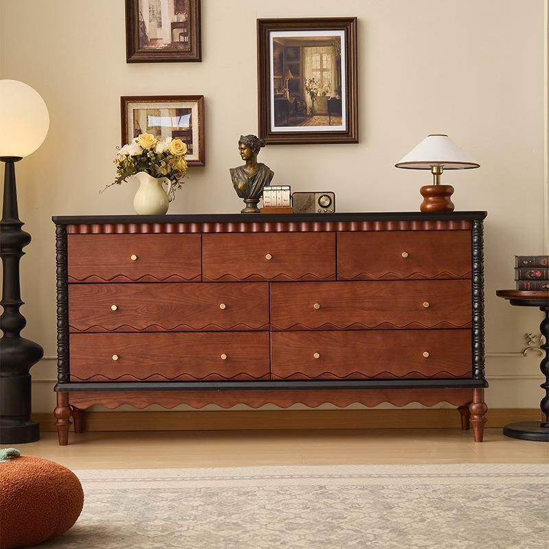 法式中古复古五实木斗柜中古46756客厅斗床柜玄关小户型卧室床头,淘宝优惠券,粉丝福利购,淘宝优惠卷