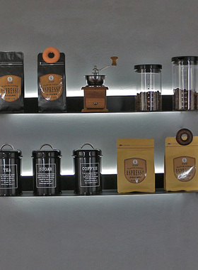 样板间样板房厨房橱柜咖啡主题系列摆件层架咖啡豆软装饰品玻璃罐