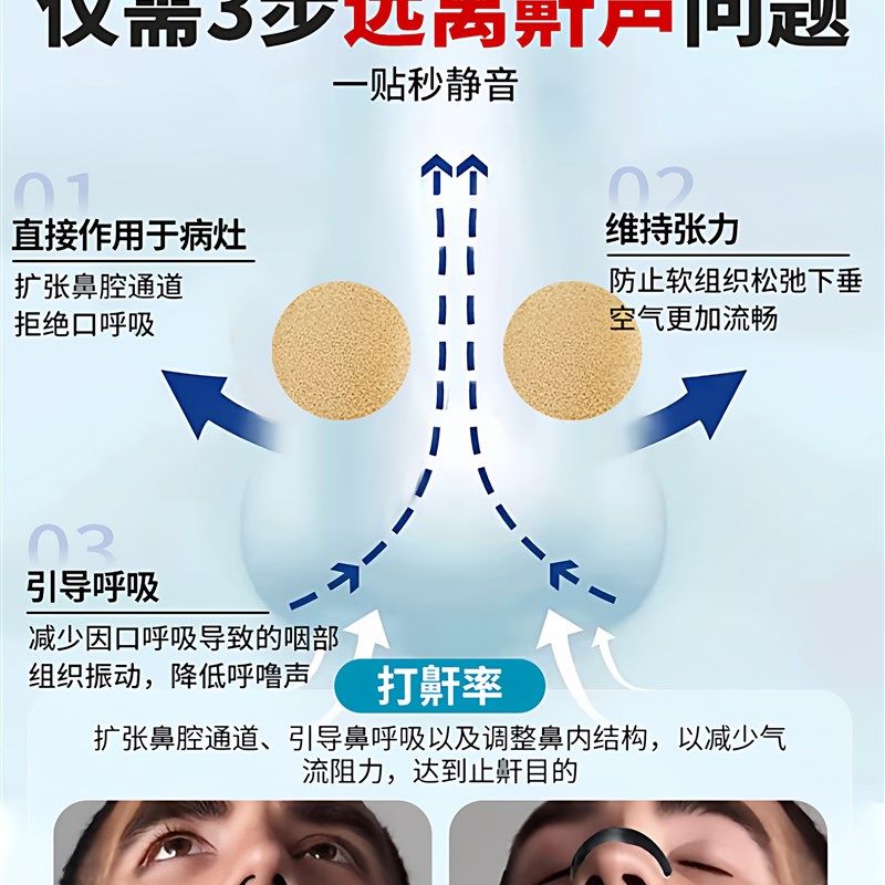 防止打呼噜止鼾鼻夹鼻孔扩张器磁吸鼻贴男士止鼾神器女通气专用贴,淘宝优惠券,粉丝福利购,淘宝优惠卷