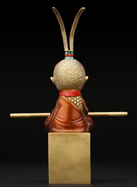 斗战圣佛齐天大圣美猴王摆件家居装饰品黄铜猴子孙悟空办法室车载