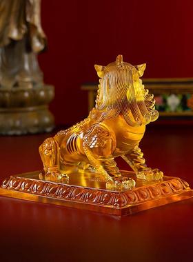 九华山琉璃谛听摆件神兽地藏王菩萨坐骑客厅玄关居家供奉车载摆放