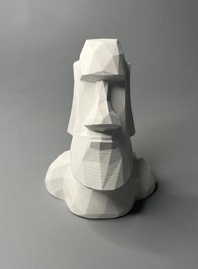 北欧ins风摩艾石像美术石膏像雕塑家居软装创意办公室桌面小摆件