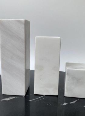 大理石雕塑底座 摆件工艺品底座垫板 装饰品摆台 大理石方块底座