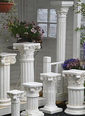 户外欧式罗马柱摆件落地高罗马花盆花园装饰庭院布置橱窗婚庆路引